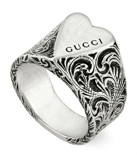 gucci sterling silver heart ring